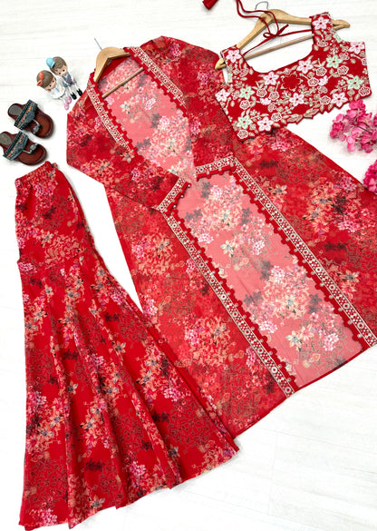 🦋 Bollywood Indo Western Koti Plazo & Blouse Collection👗