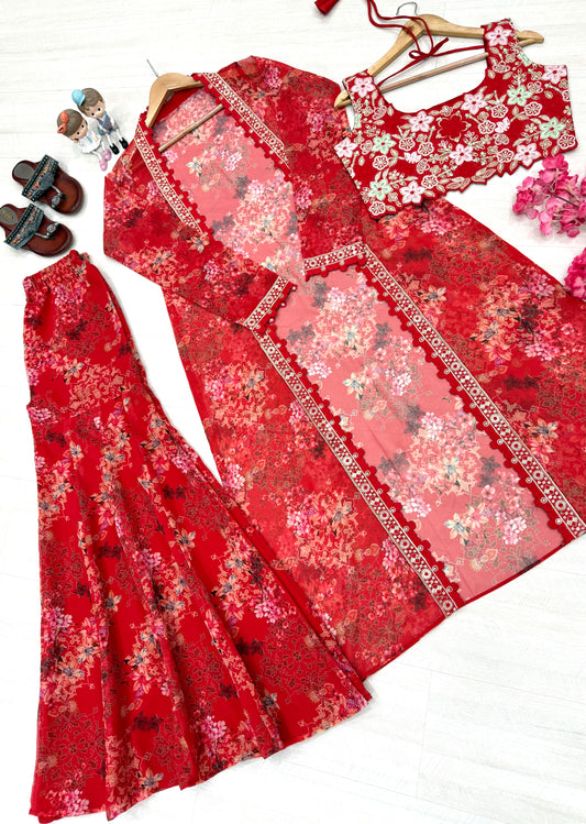 🦋 Bollywood Indo Western Koti Plazo & Blouse Collection👗