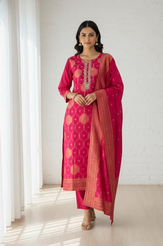 Beautiful Suit Sets in pure Banarasi Suit Set