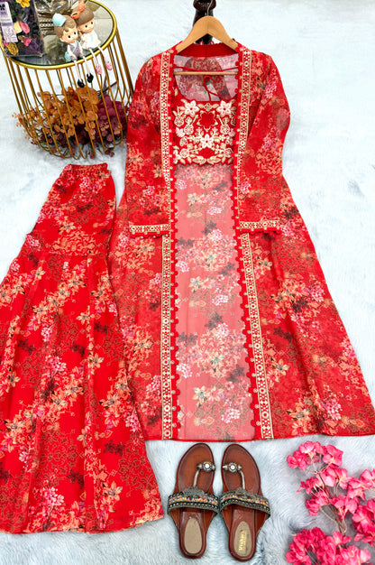 🦋 Bollywood Indo Western Koti Plazo & Blouse Collection👗