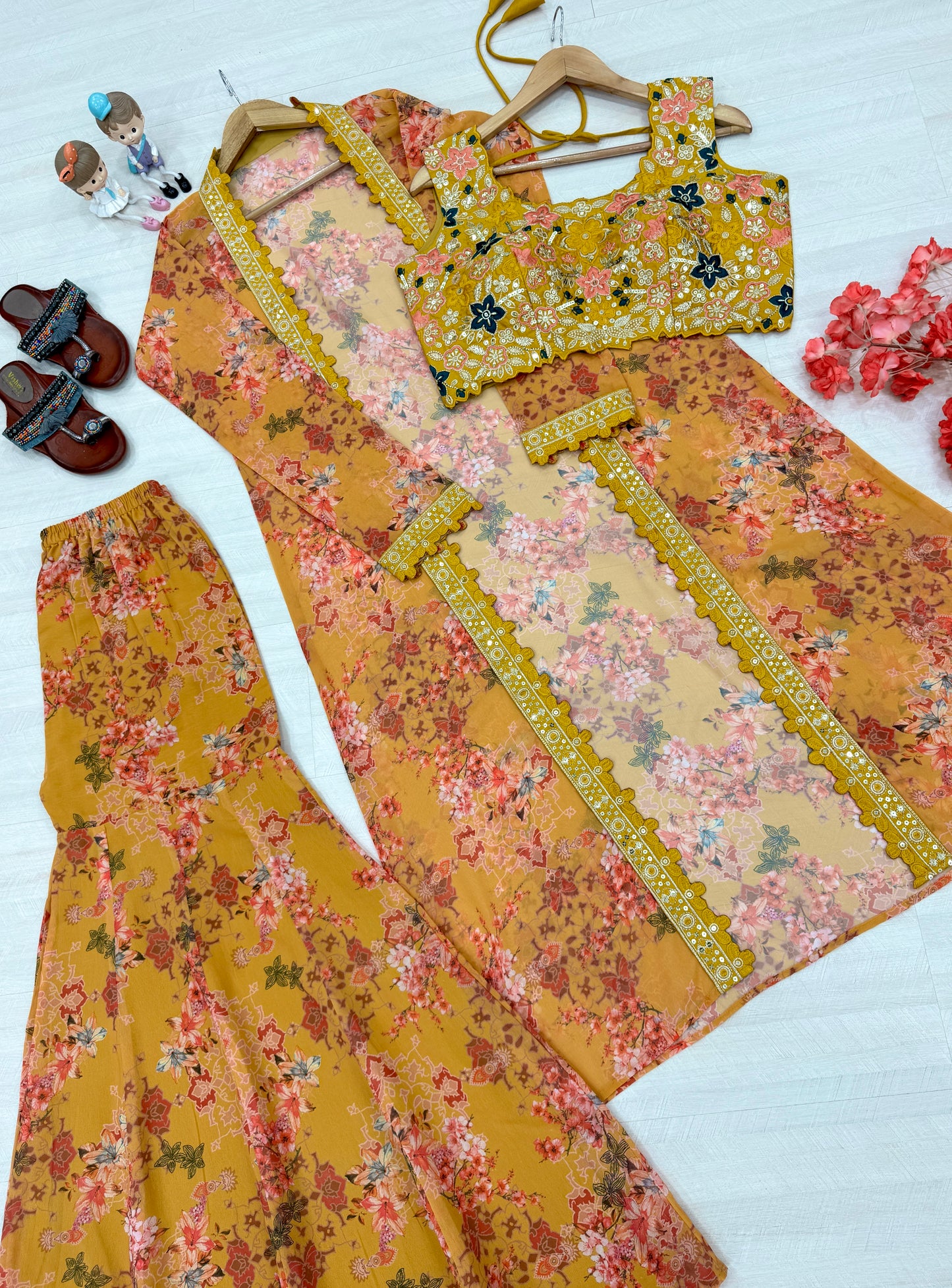 🦋 Bollywood Indo Western Koti Plazo & Blouse Collection👗