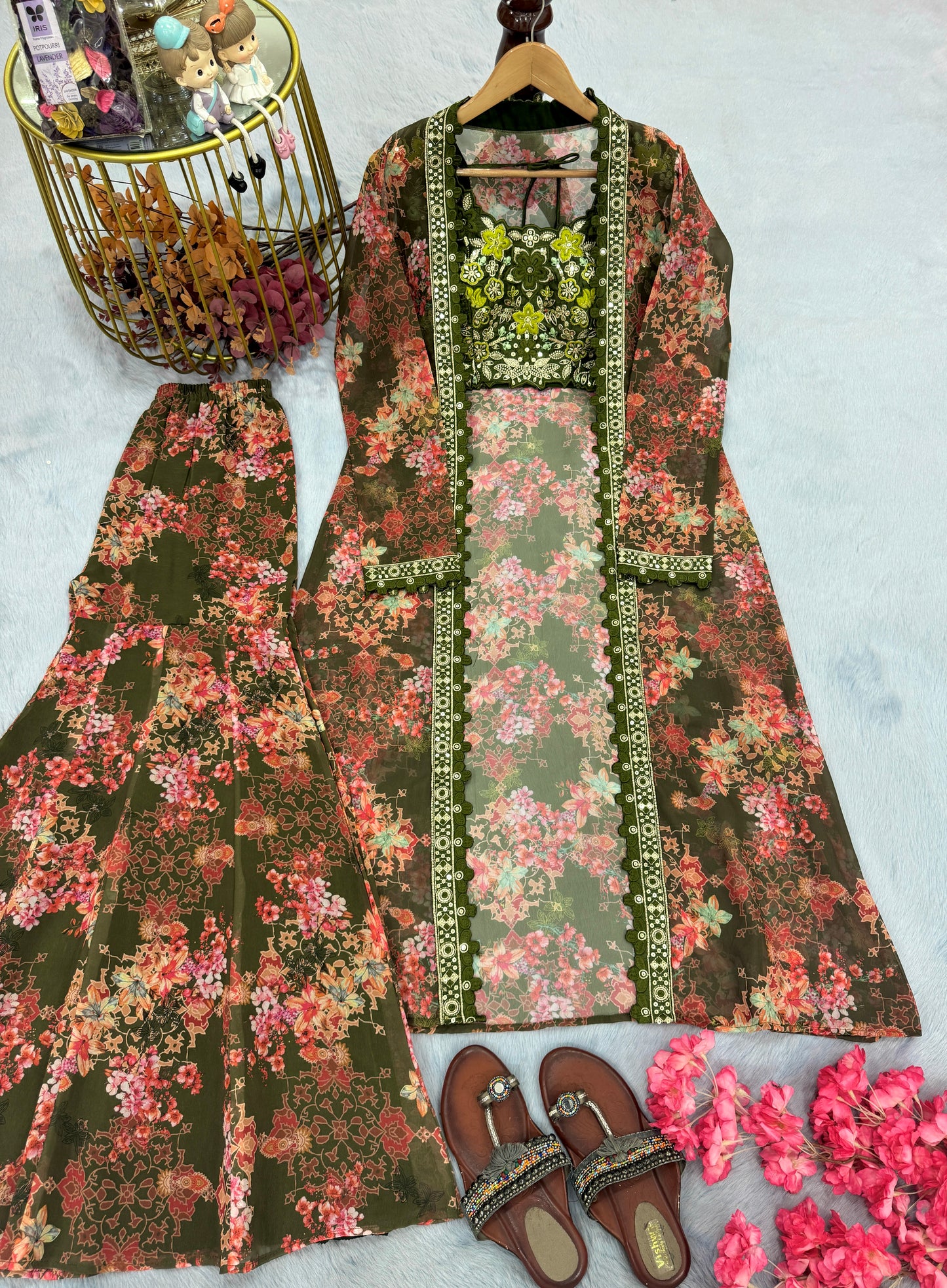 🦋 Bollywood Indo Western Koti Plazo & Blouse Collection👗