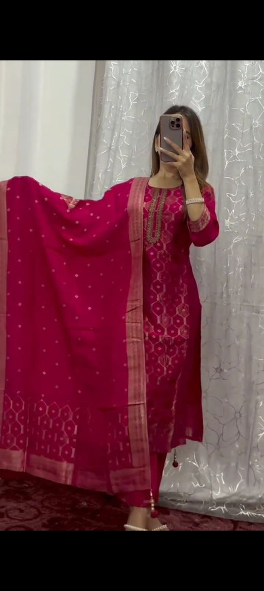 Beautiful Suit Sets in pure Banarasi Suit Set