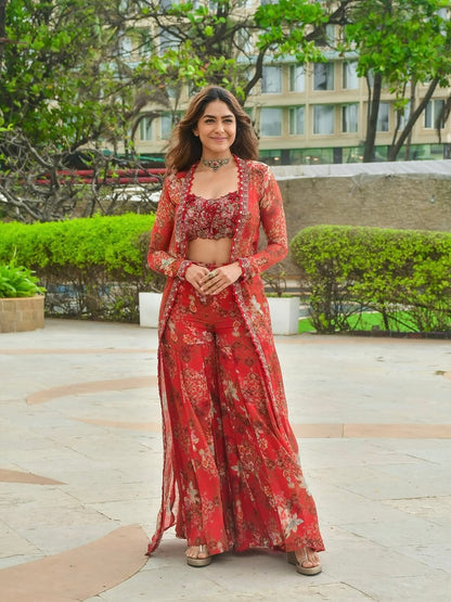 🦋 Bollywood Indo Western Koti Plazo & Blouse Collection👗