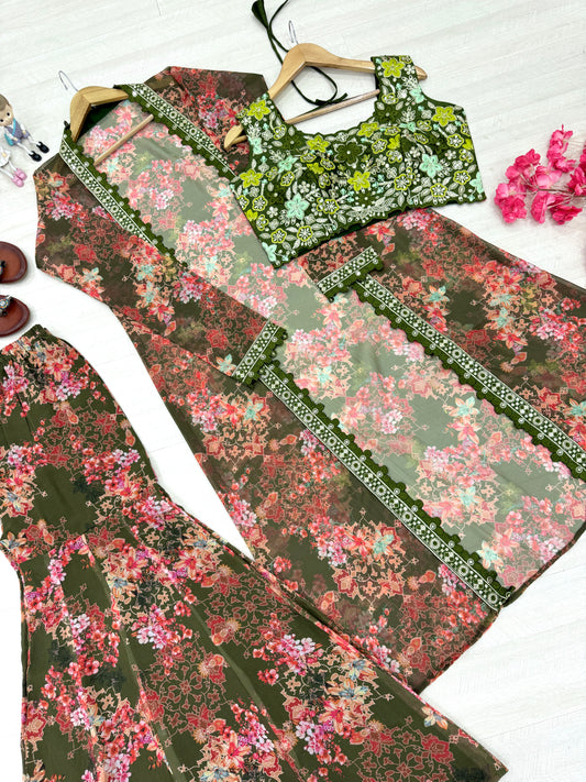 🦋 Bollywood Indo Western Koti Plazo & Blouse Collection👗