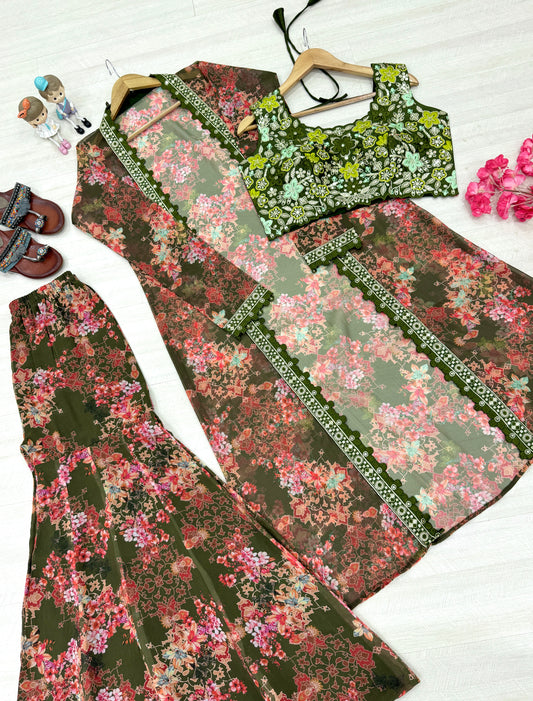 🦋 Bollywood Indo Western Koti Plazo & Blouse Collection👗