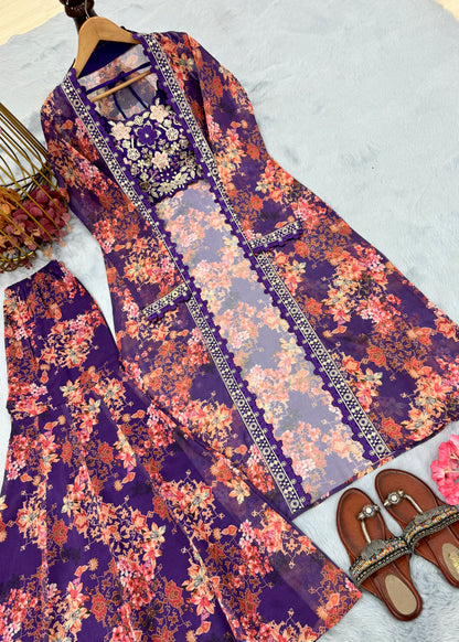 🦋 Bollywood Indo Western Koti Plazo & Blouse Collection👗