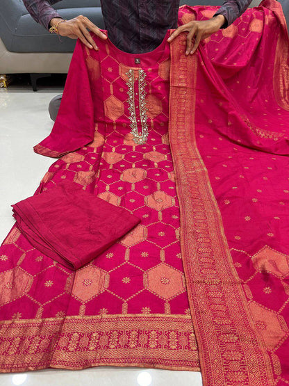 Beautiful Suit Sets in pure Banarasi Suit Set