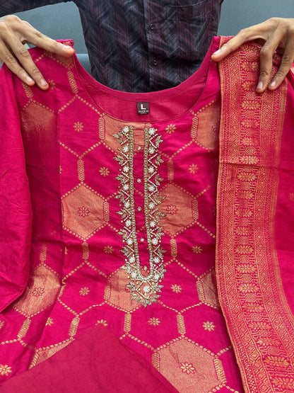 Beautiful Suit Sets in pure Banarasi Suit Set