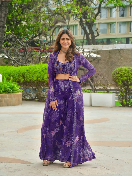 🦋 Bollywood Indo Western Koti Plazo & Blouse Collection👗