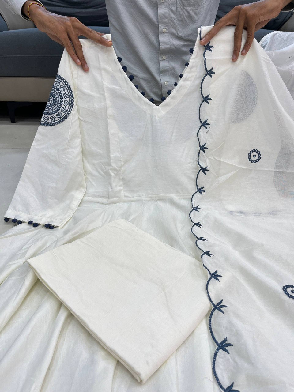 💃 bollywood inspired white anarkali with embroidered dupatta – festive & party wear 💃