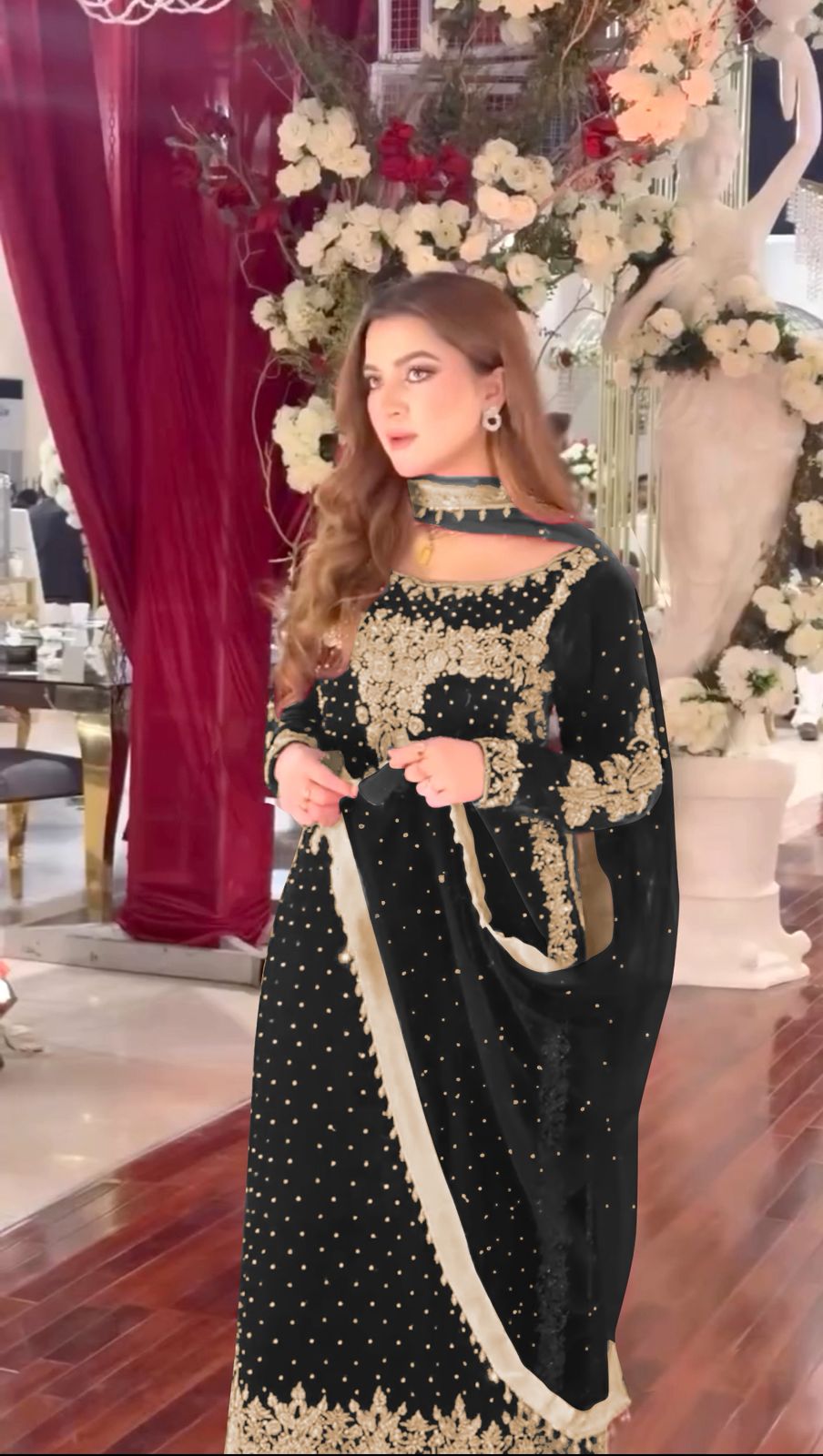💥Launching New Party Wear Viscose Velvet Designer  Look Top-Dupatta and Fully Stiched Bottom With Heavy Embroidery Siquance Work