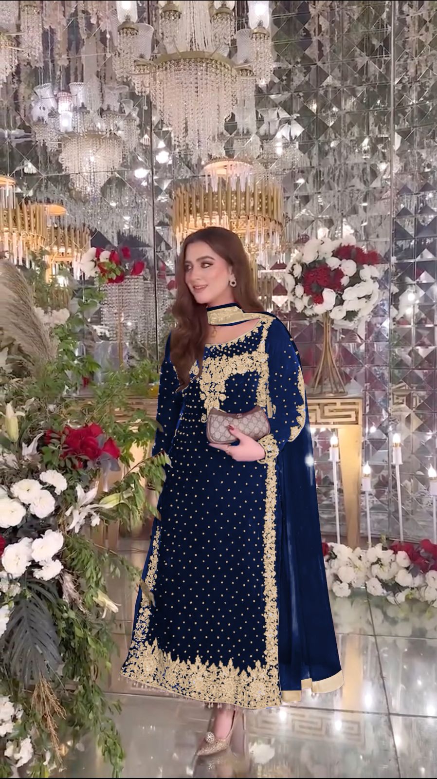 💥Launching New Party Wear Viscose Velvet Designer  Look Top-Dupatta and Fully Stiched Bottom With Heavy Embroidery Siquance Work