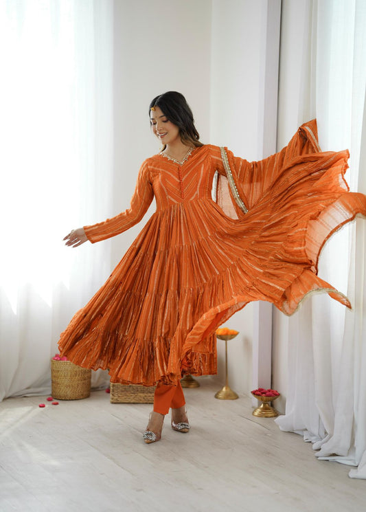 Women’s Ethnic Wear Ruffle Gown