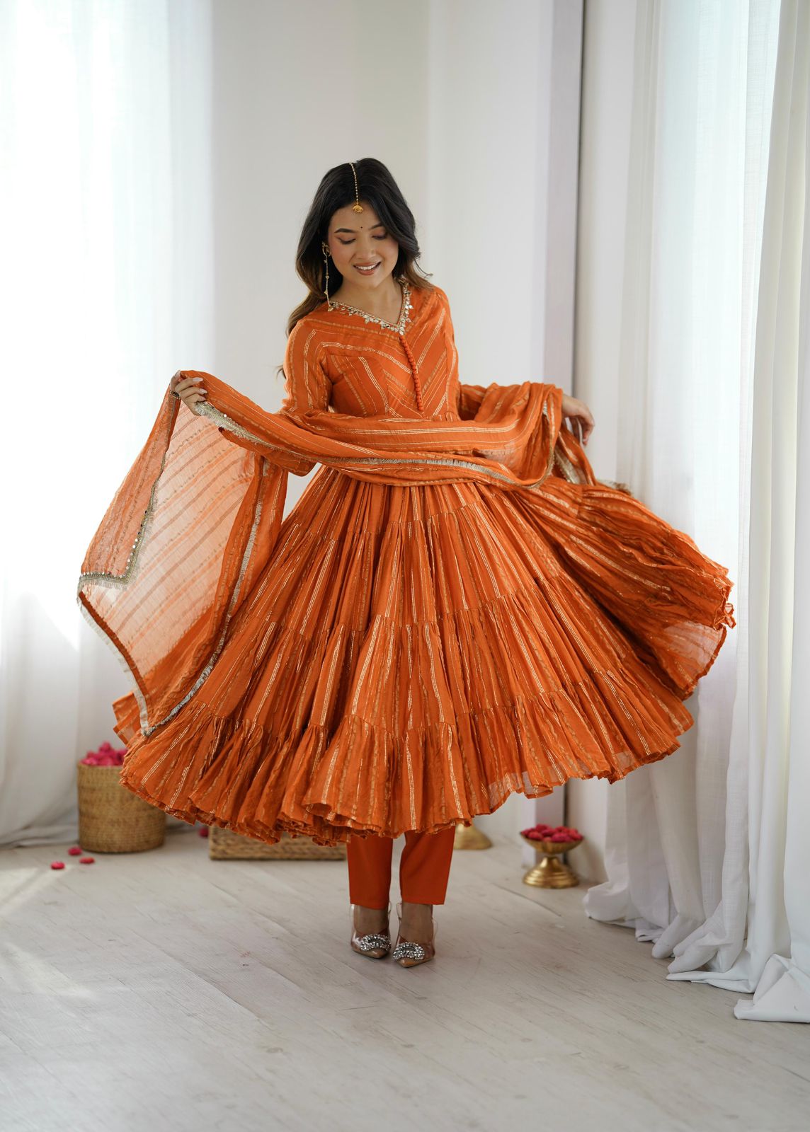 Women’s Ethnic Wear Ruffle Gown