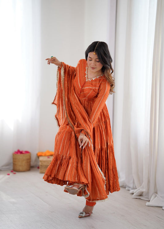 Women’s Ethnic Wear Ruffle Gown