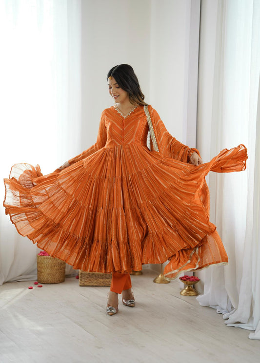 Women’s Ethnic Wear Ruffle Gown
