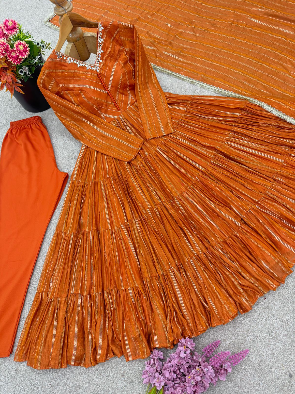 Women’s Ethnic Wear Ruffle Gown