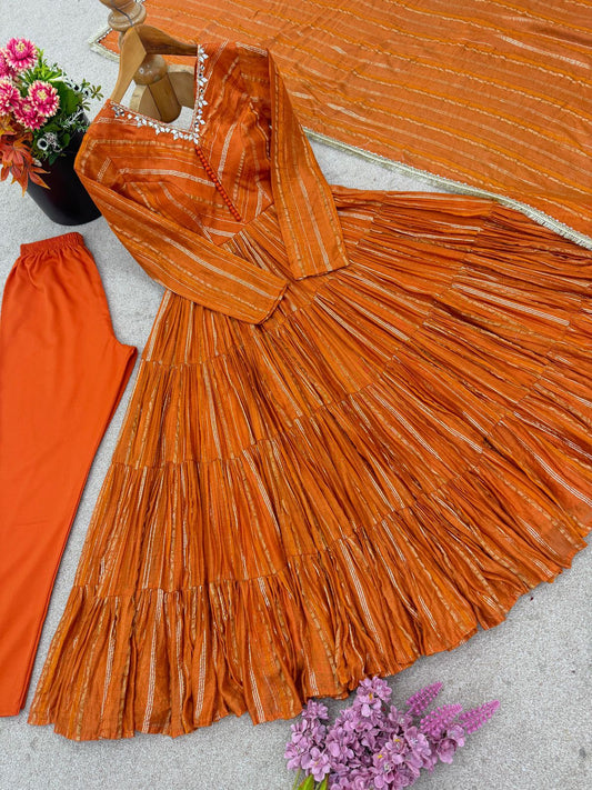 Women’s Ethnic Wear Ruffle Gown