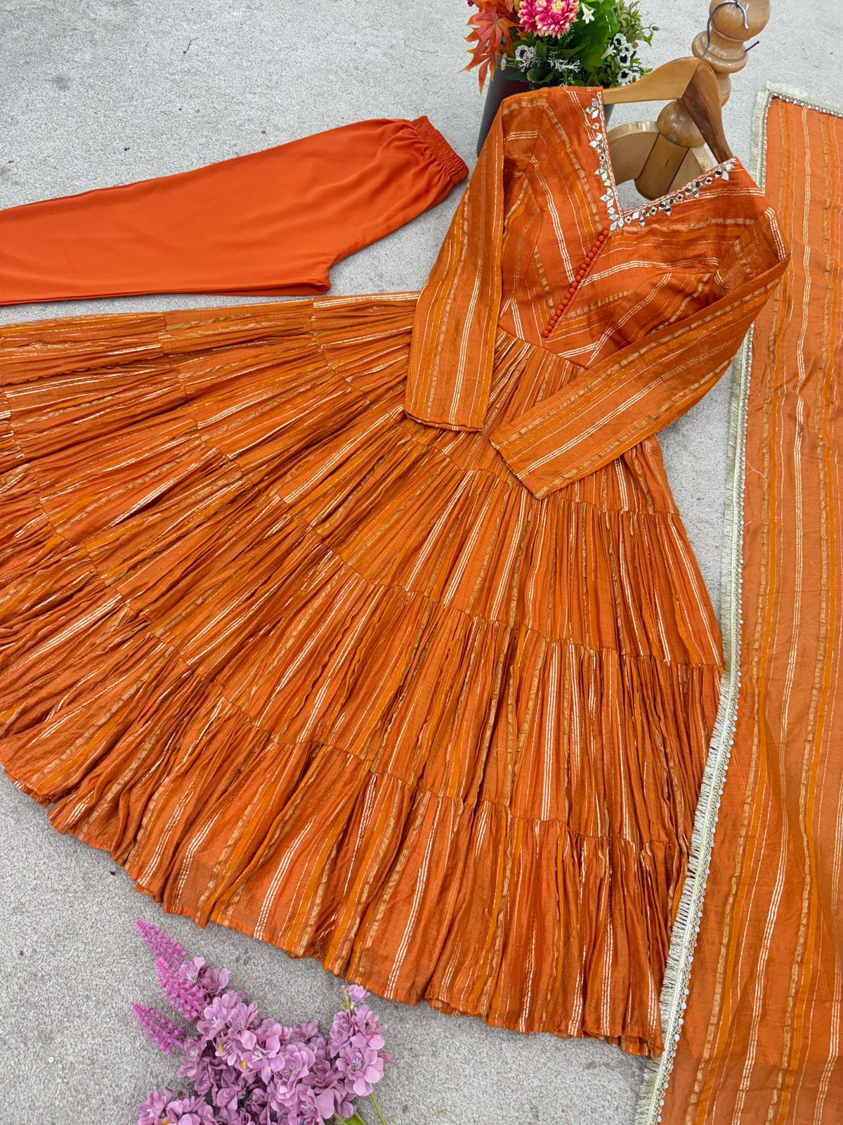 Women’s Ethnic Wear Ruffle Gown