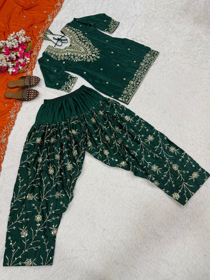 💥Launching New Designer Party Wear Look Top ,Dhoti Salwar and Dupatta