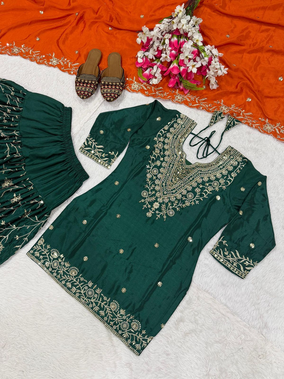 💥Launching New Designer Party Wear Look Top ,Dhoti Salwar and Dupatta