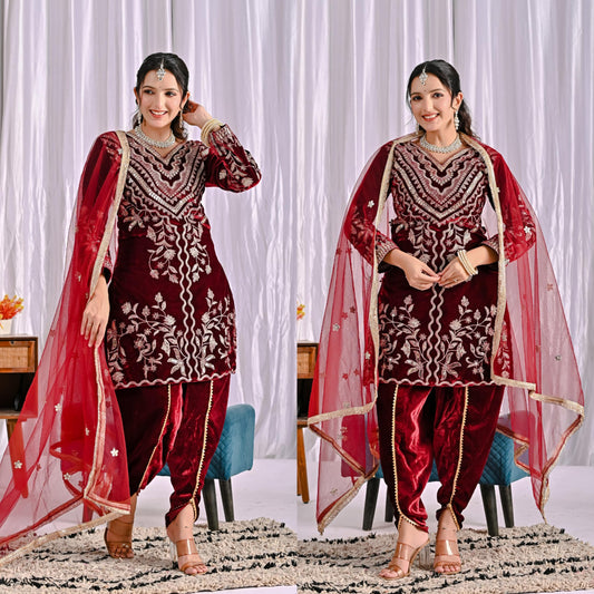 Launching New Designer Party Wear Look Top ,Dhoti Salwar and Dupatta