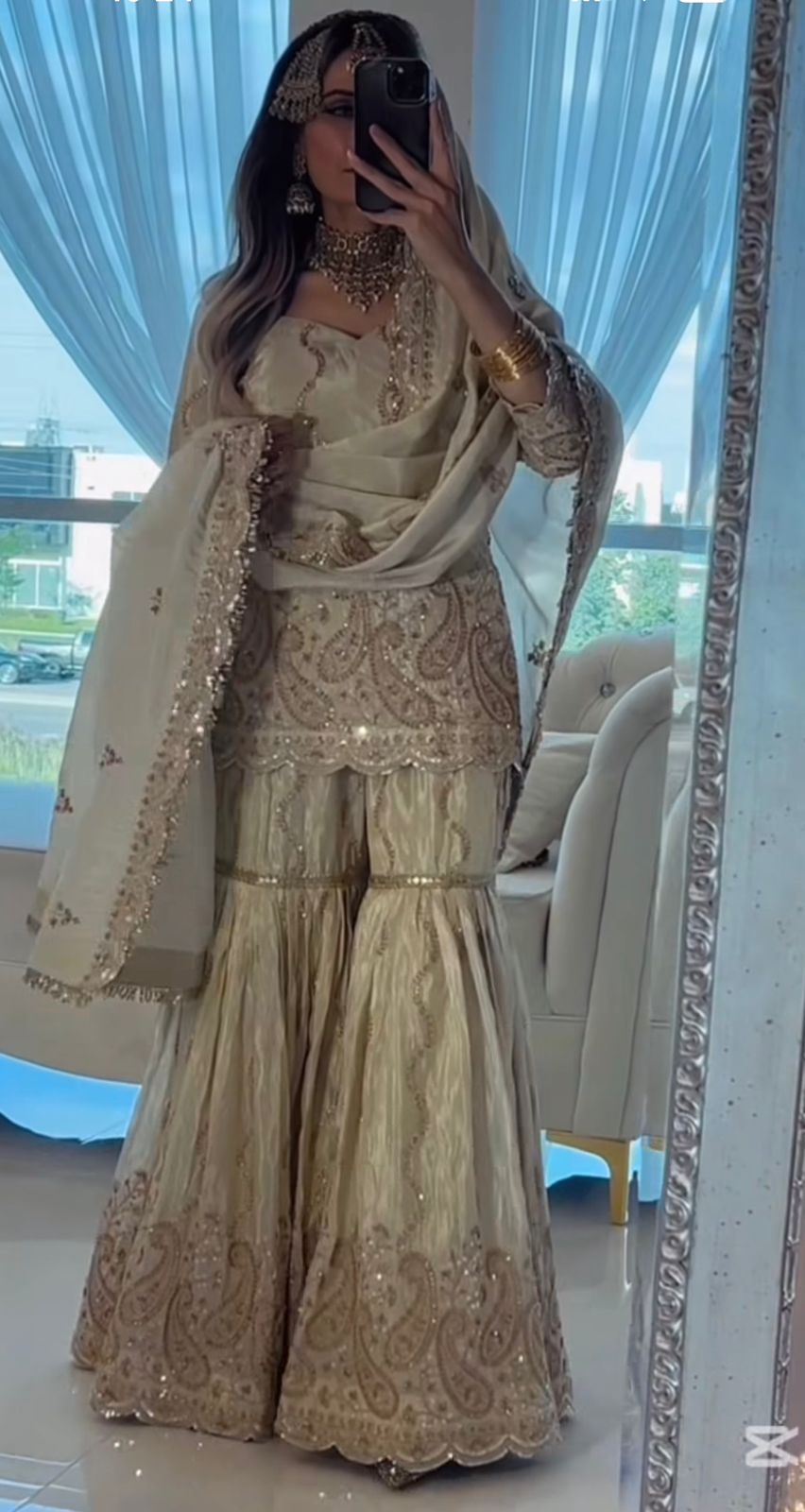 Designer Party Wear Look Top , Sharara Plazzo and Dupatta