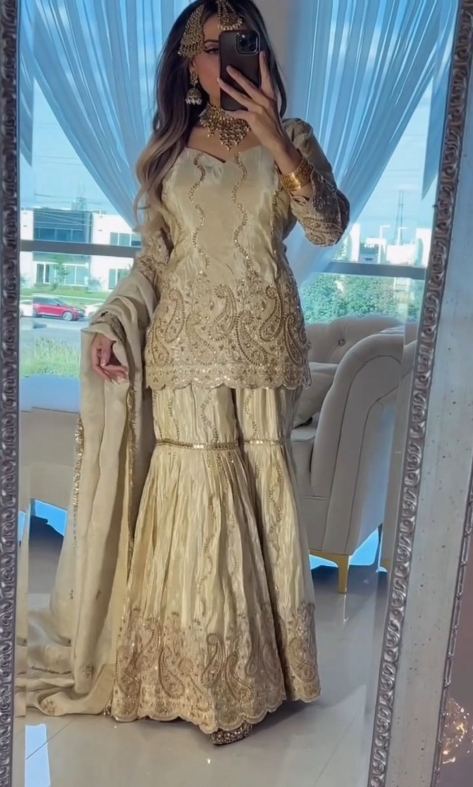 Designer Party Wear Look Top , Sharara Plazzo and Dupatta
