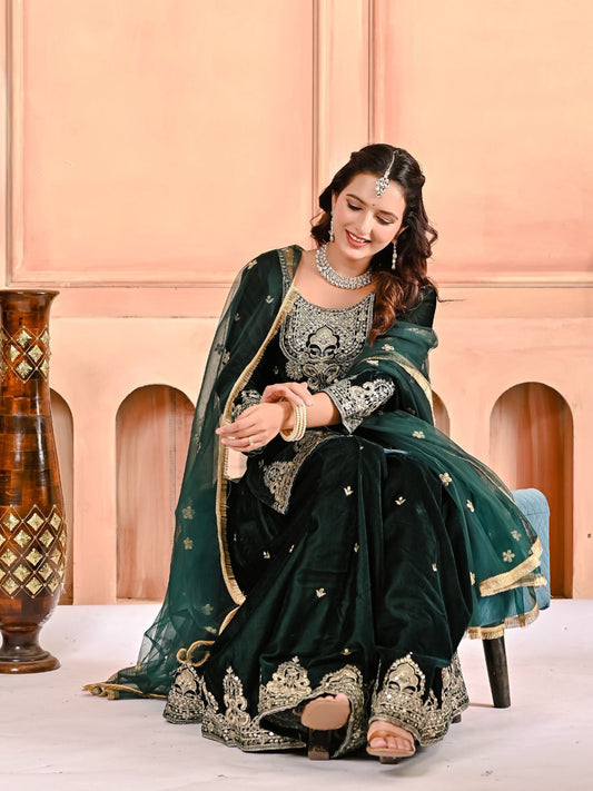 💥Launching New Designer Party Wear Look Top , Sharara Plazzo  and Dupatta