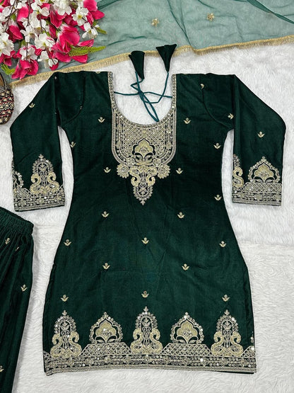 💥Launching New Designer Party Wear Look Top , Sharara Plazzo  and Dupatta