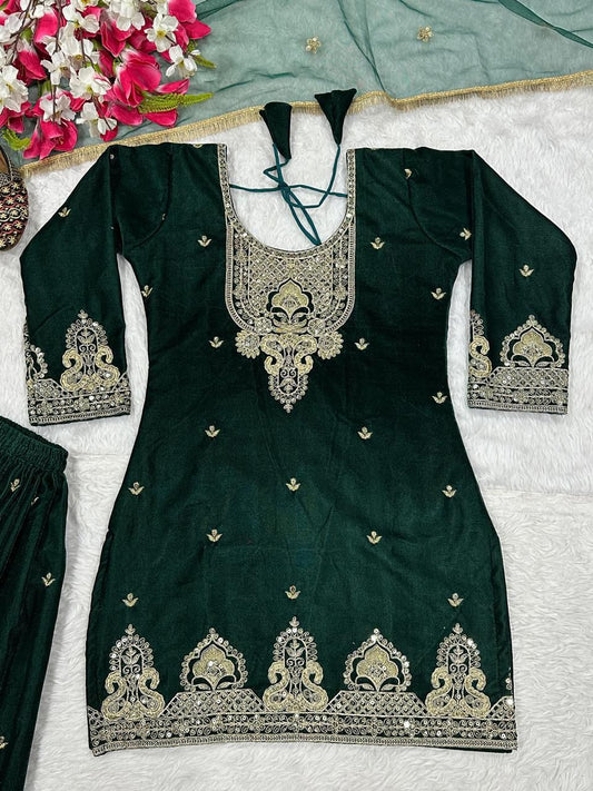 💥Launching New Designer Party Wear Look Top , Sharara Plazzo  and Dupatta