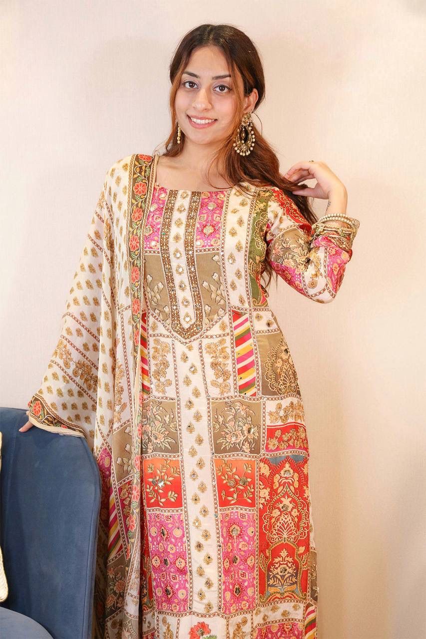 3 PIECE STYLISH KURTI, BOTTOM WITH BEAUTIFUL DUPATTA