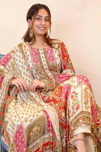 3 PIECE STYLISH KURTI, BOTTOM WITH BEAUTIFUL DUPATTA