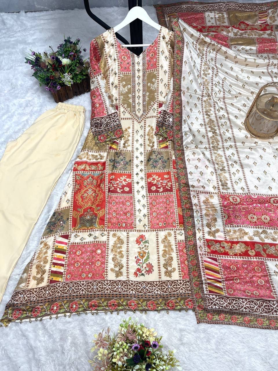 3 PIECE STYLISH KURTI, BOTTOM WITH BEAUTIFUL DUPATTA