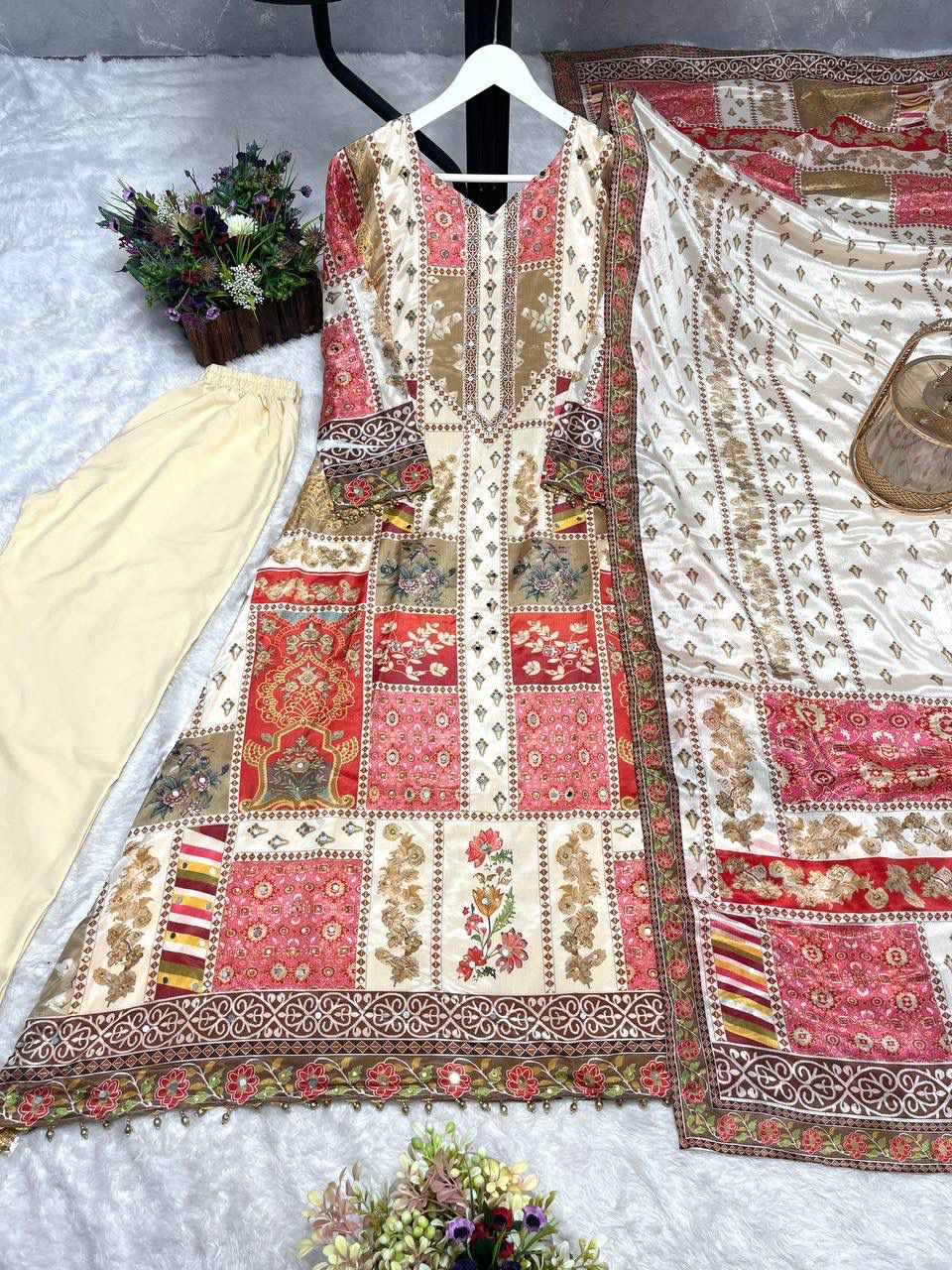 3 PIECE STYLISH KURTI, BOTTOM WITH BEAUTIFUL DUPATTA