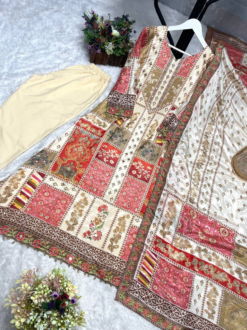 3 PIECE STYLISH KURTI, BOTTOM WITH BEAUTIFUL DUPATTA