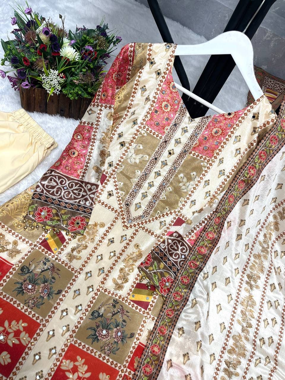 3 PIECE STYLISH KURTI, BOTTOM WITH BEAUTIFUL DUPATTA