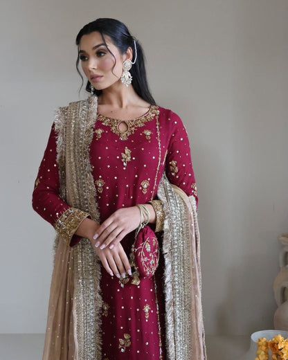 New Designer Party Wear Look Top-Plazzo and Dupatta With Heavy Embroidery Work