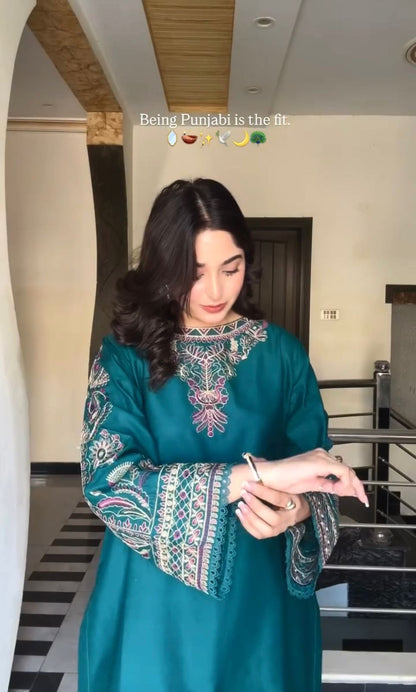 Collection In Pure Faux Georgette Top-Dhoti And Dupatta Set Fully Stitched Ready To Wear 🔥