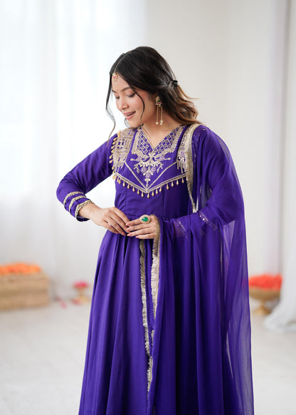 Celebrate Every Special Moment in Style with this Royal Red Ensemble Embellished with Golden Embroidery