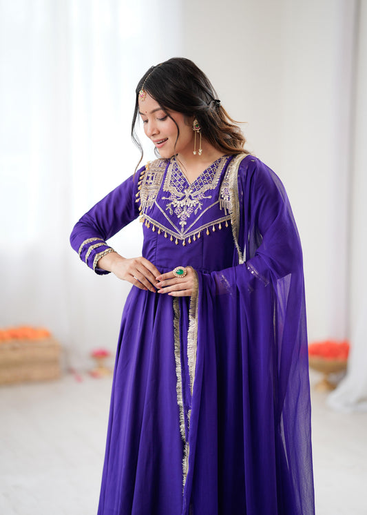 Celebrate Every Special Moment in Style with this Royal Red Ensemble Embellished with Golden Embroidery