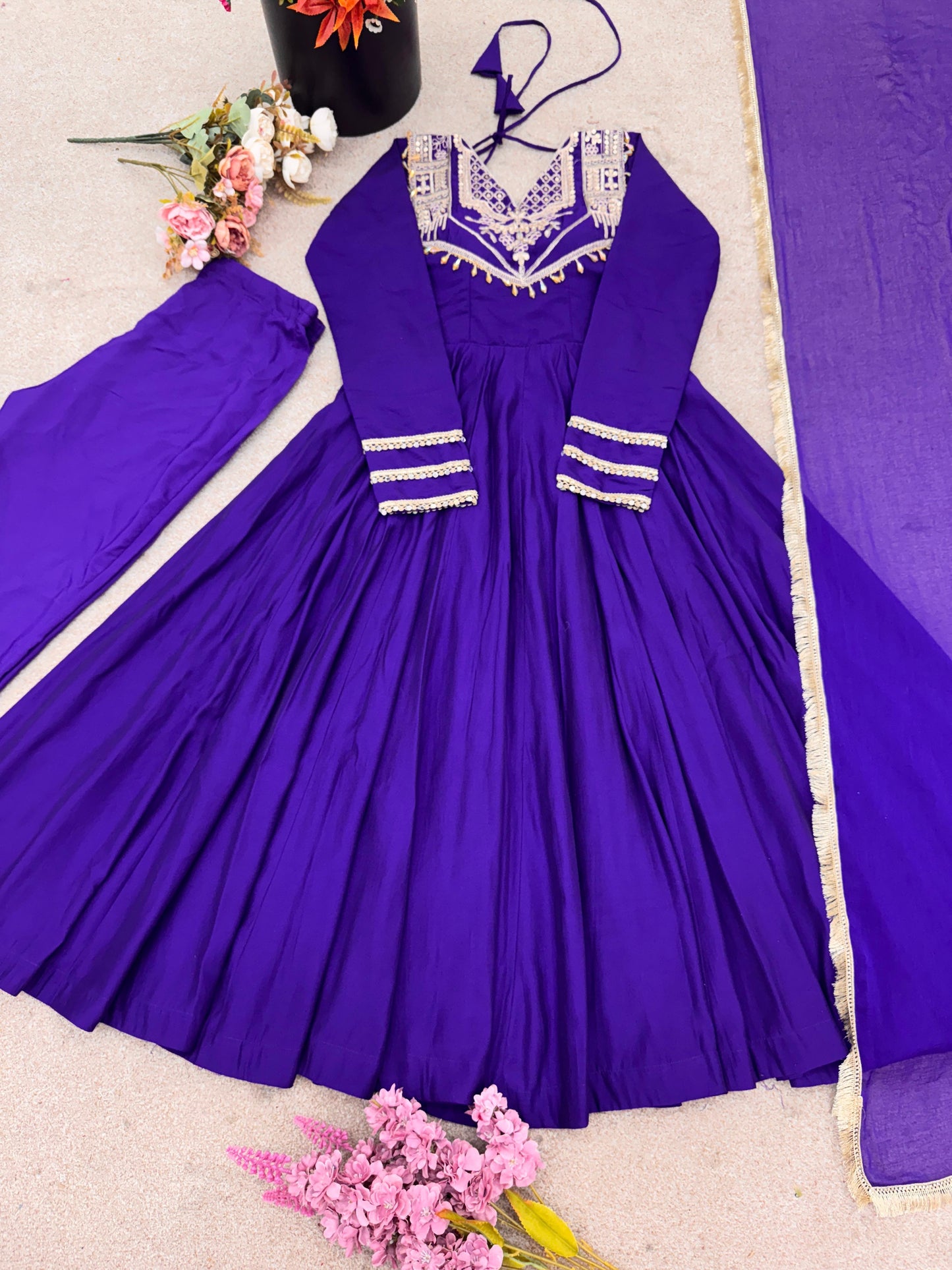 celebrate every special moment in style with this royal red ensemble embellished with golden embroidery