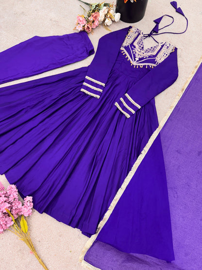 Celebrate Every Special Moment in Style with this Royal Red Ensemble Embellished with Golden Embroidery