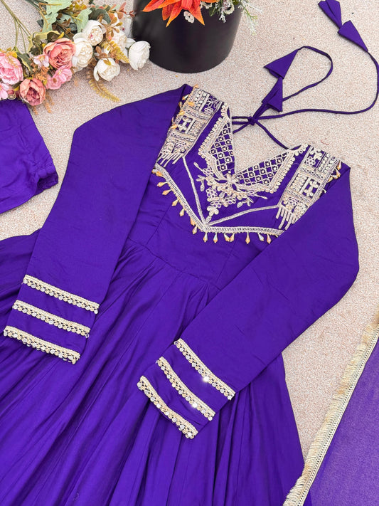 Celebrate Every Special Moment in Style with this Royal Red Ensemble Embellished with Golden Embroidery