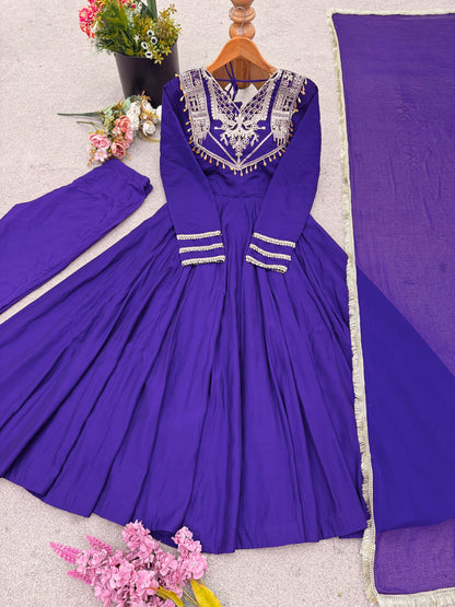 Celebrate Every Special Moment in Style with this Royal Red Ensemble Embellished with Golden Embroidery