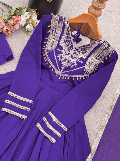 Celebrate Every Special Moment in Style with this Royal Red Ensemble Embellished with Golden Embroidery