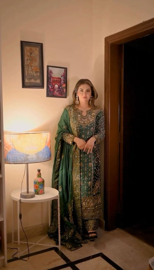 👗 Designer Party Wear Look Top-Plazzo and Dupatta With Heavy Embroidery Work