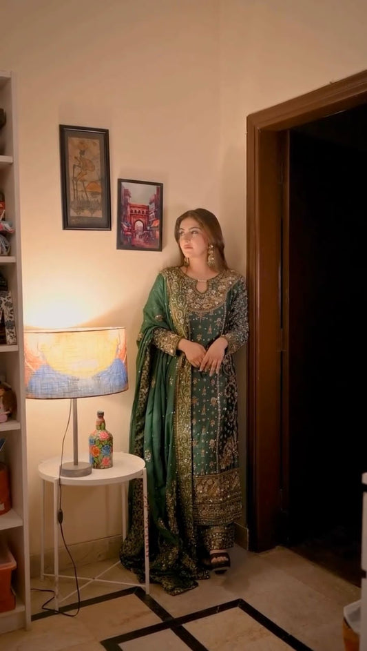 👗 Designer Party Wear Look Top-Plazzo and Dupatta With Heavy Embroidery Work