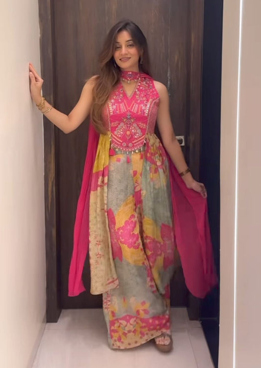 NEW ARRIVALS ✨✨ Premium Pure Chinon Suit  Set